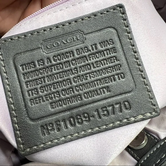 Coach Mia Inlaid C Maggie Leather & Suede Hobo Shoulder Bag, Gray/Silver/Lilac - Picture 3 of 17